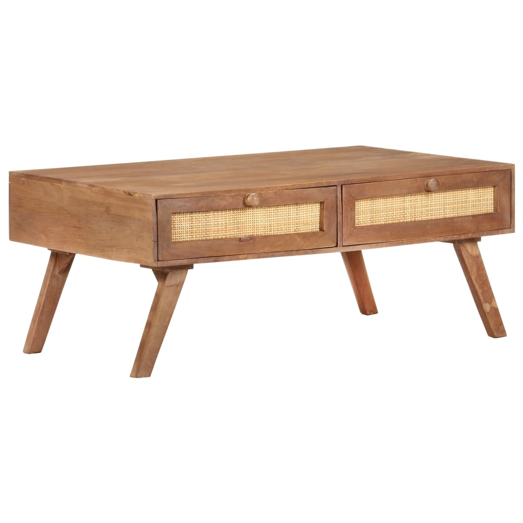 vidaXL Coffee Table 39.4"x23.6"x15.7" Solid Mango Wood-10