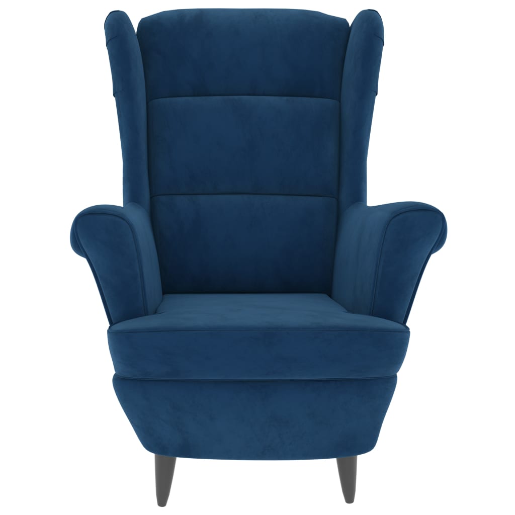 vidaXL Armchair Blue Velvet-2