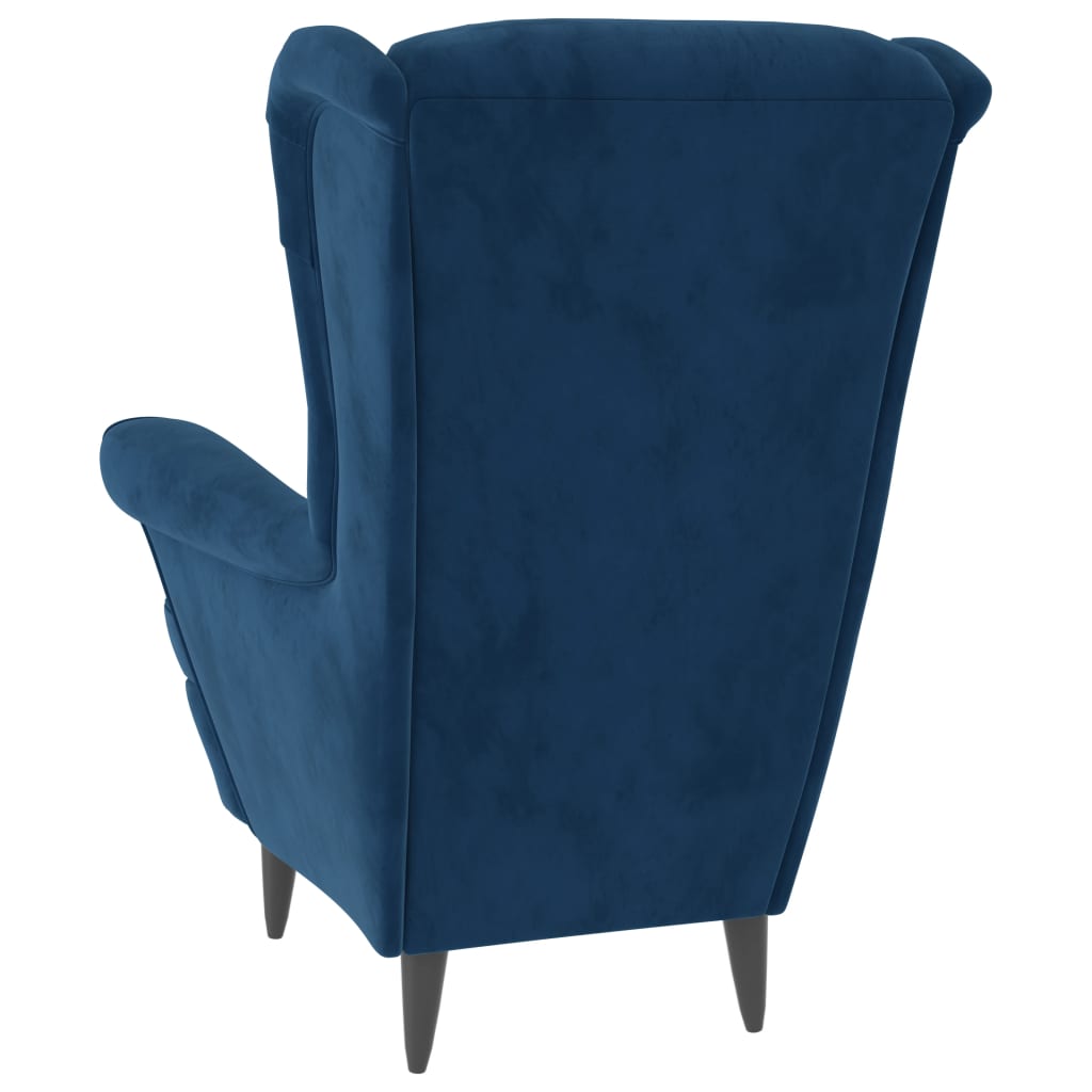 vidaXL Armchair Blue Velvet-4