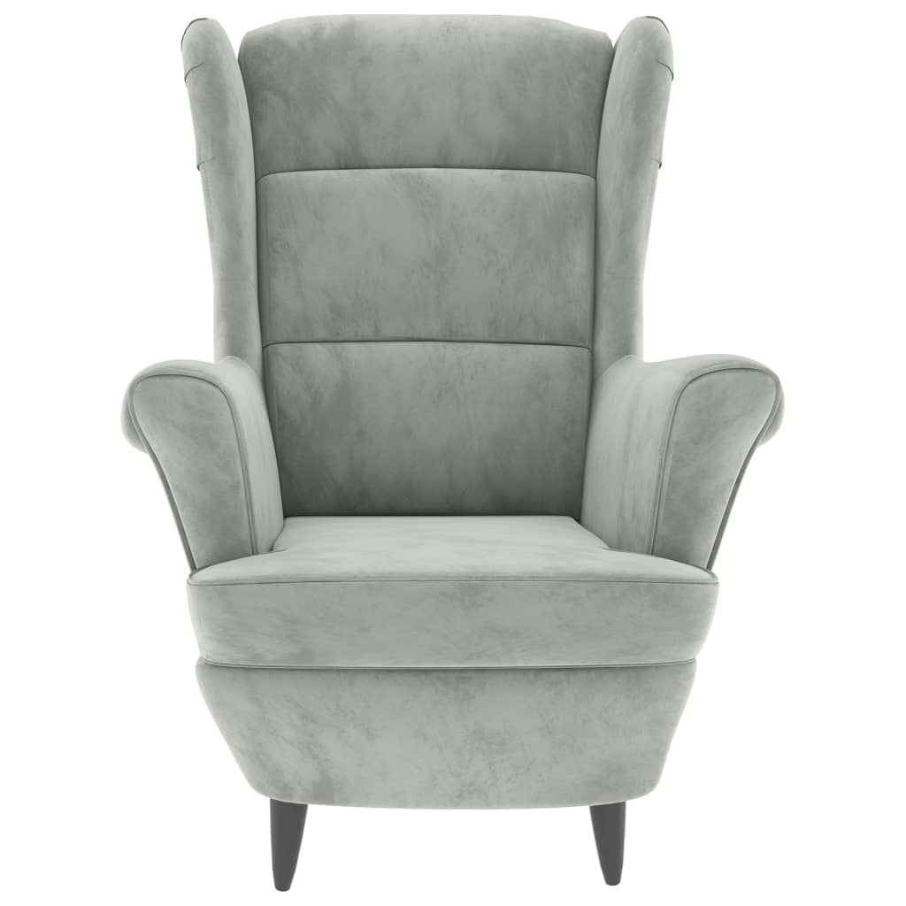 vidaXL Armchair Light Gray Velvet-1