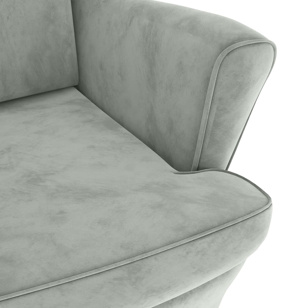 vidaXL Armchair Light Gray Velvet-4