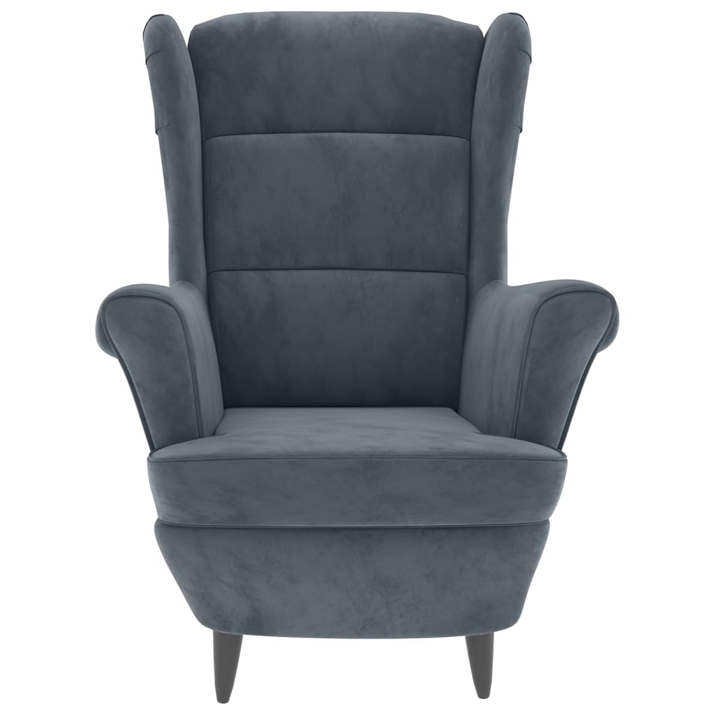 vidaXL Armchair Dark Gray Velvet-1