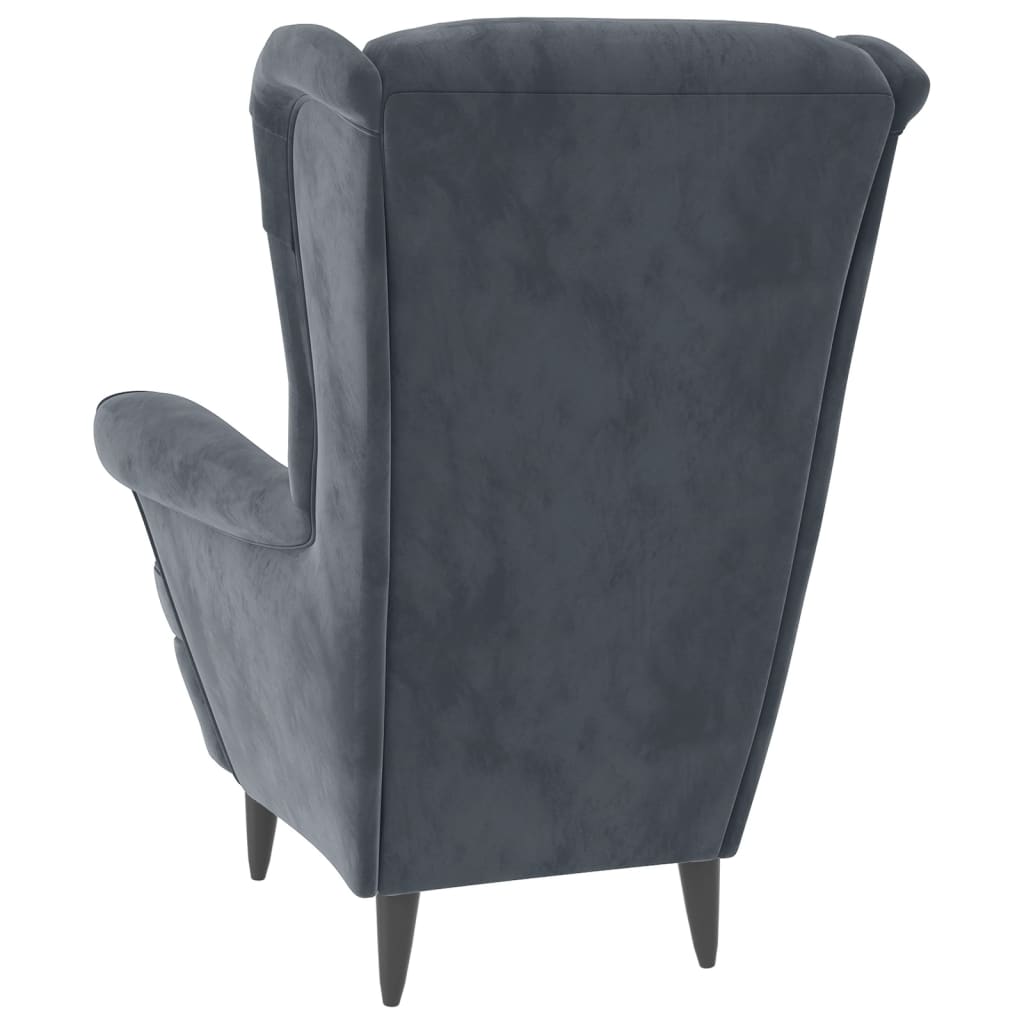 vidaXL Armchair Dark Gray Velvet-3