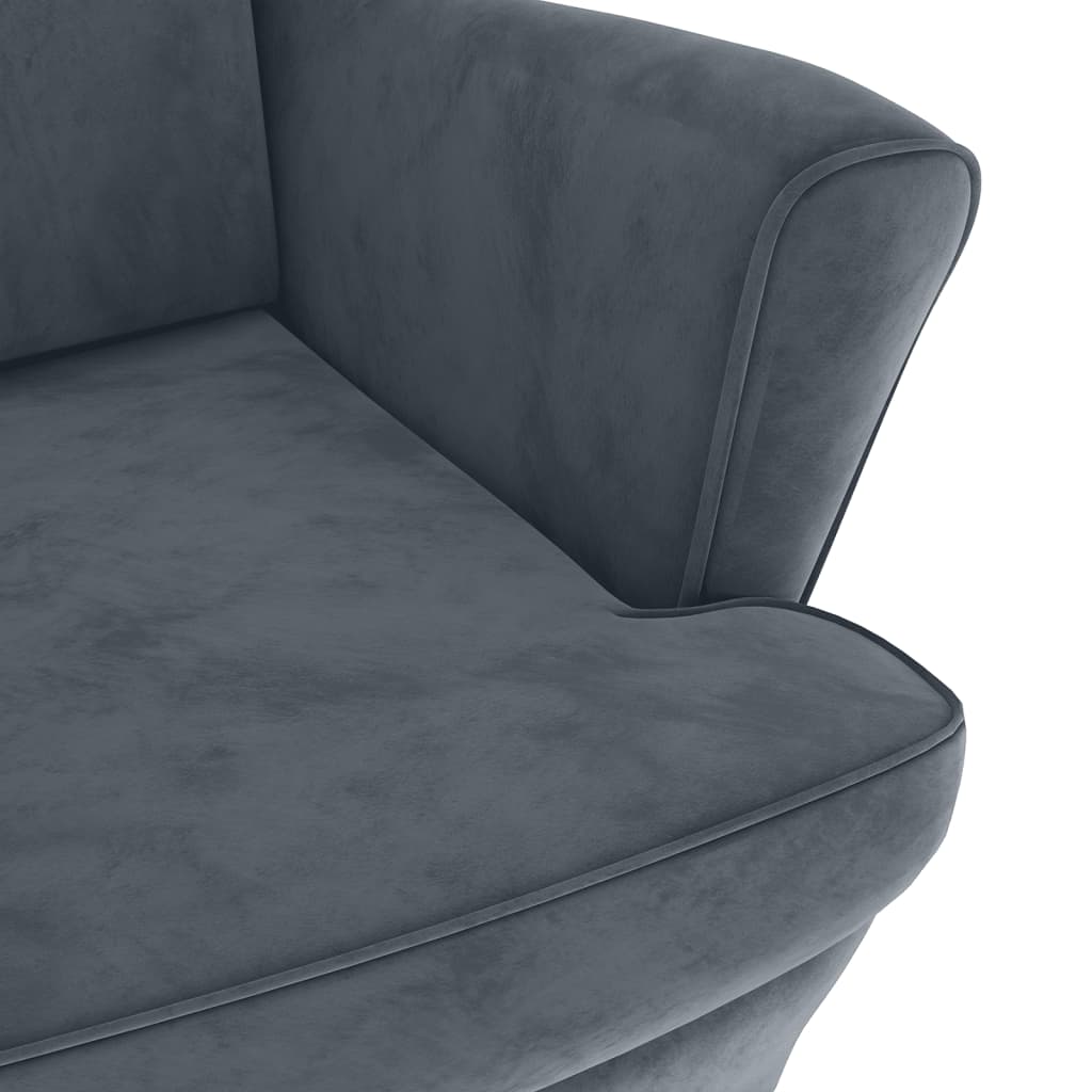 vidaXL Armchair Dark Gray Velvet-4