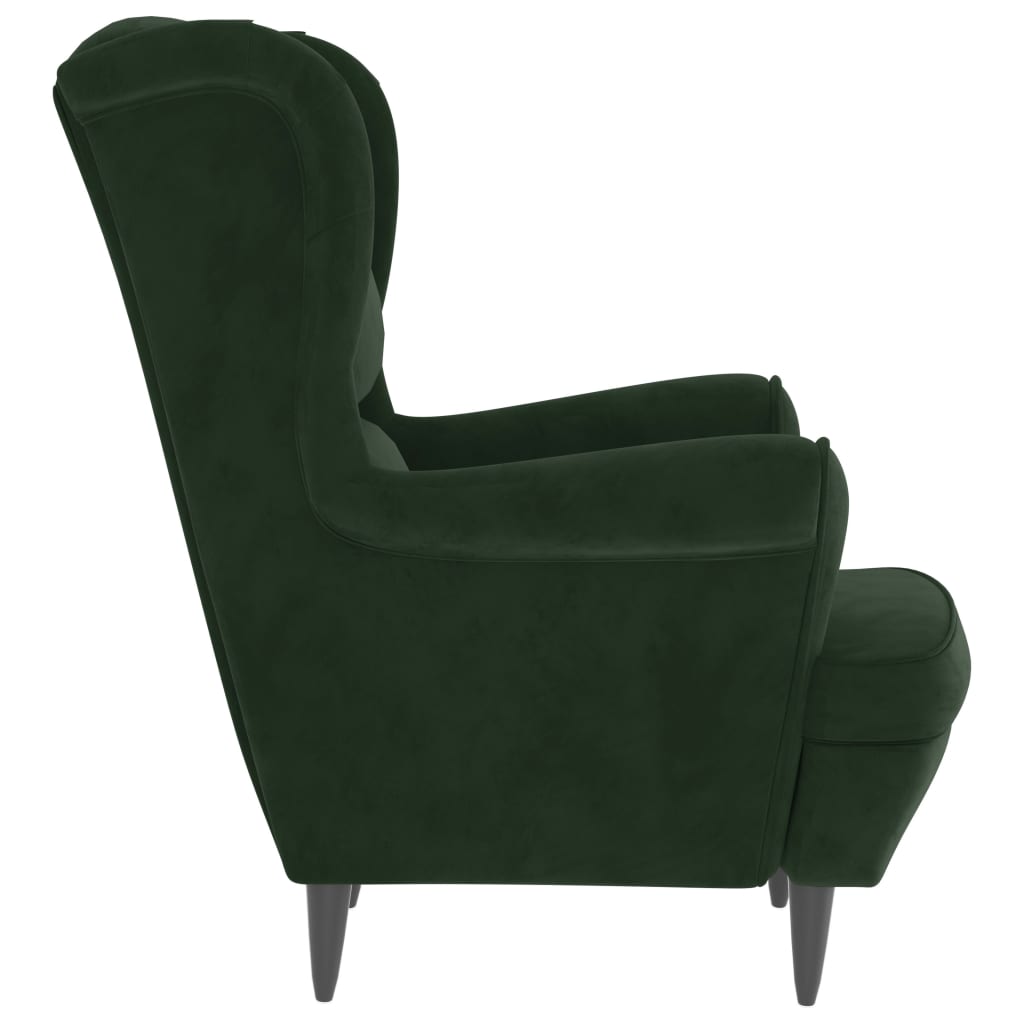 vidaXL Armchair Dark Green Velvet-2