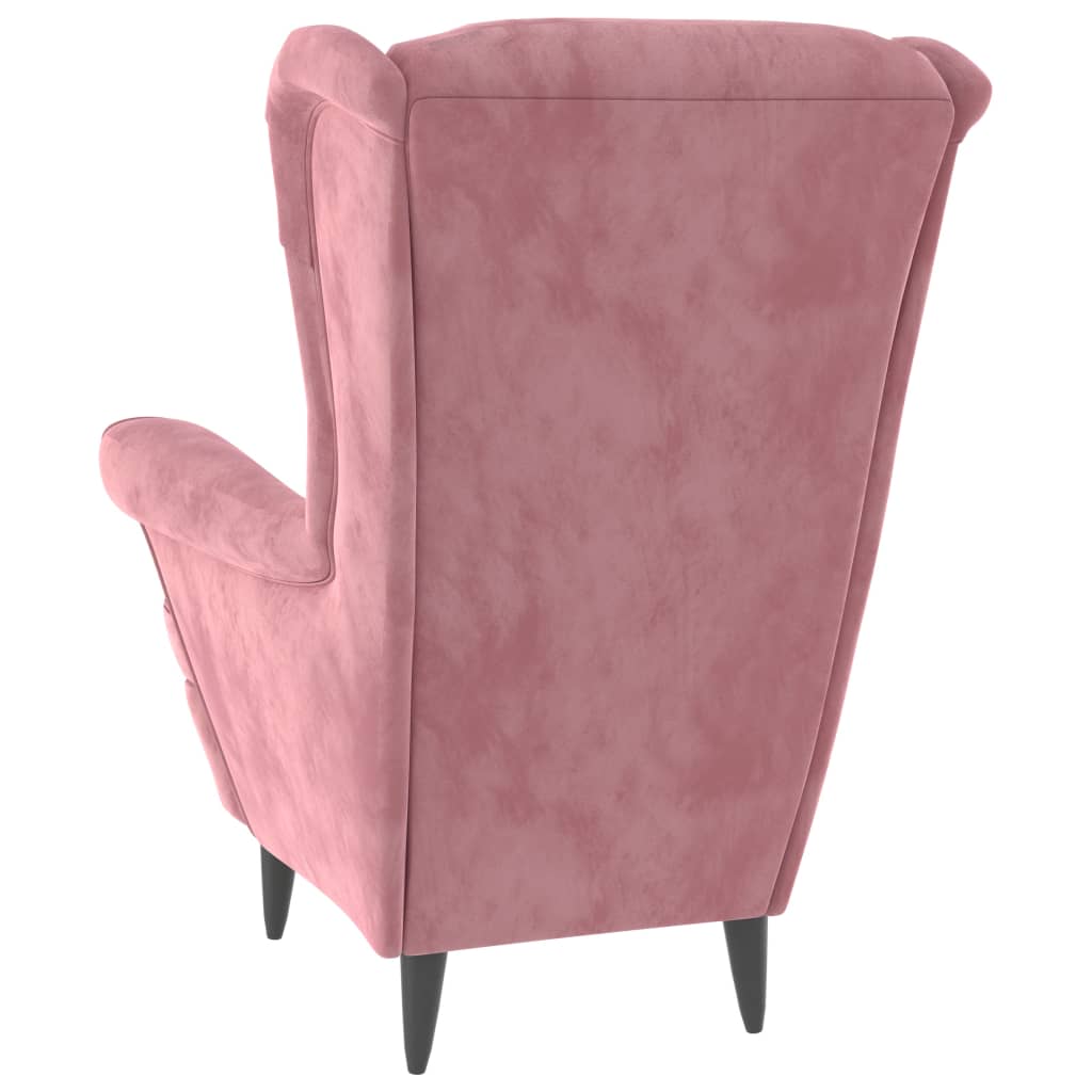 vidaXL Armchair Pink Velvet-3