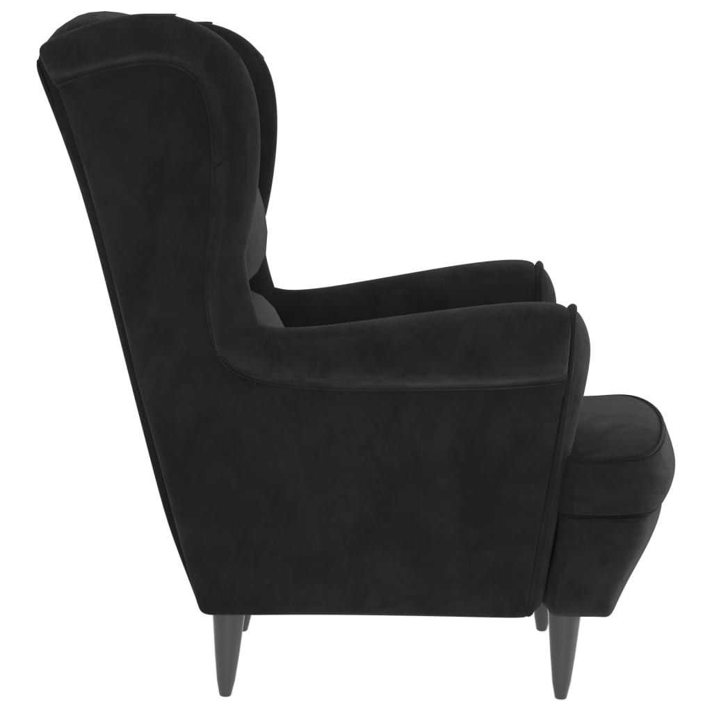 vidaXL Armchair Black Velvet-2