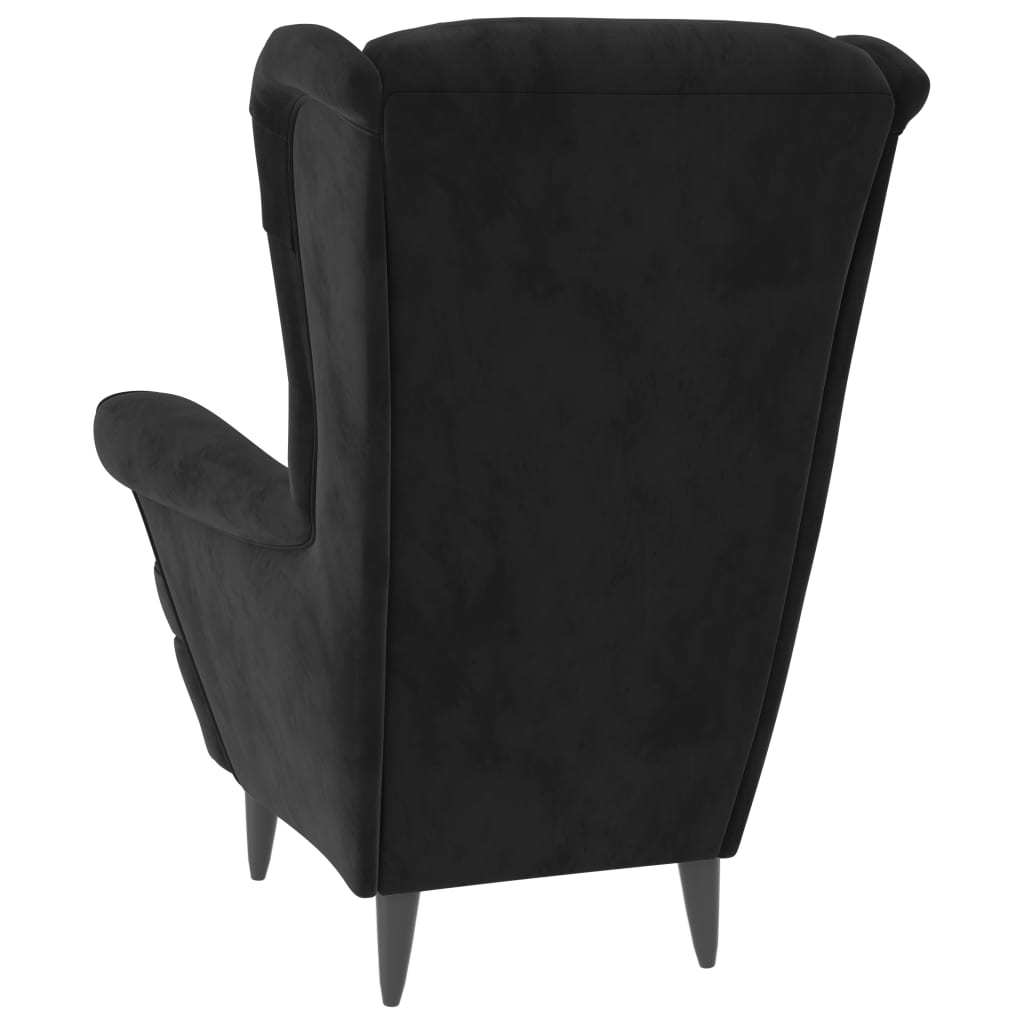 vidaXL Armchair Black Velvet-3