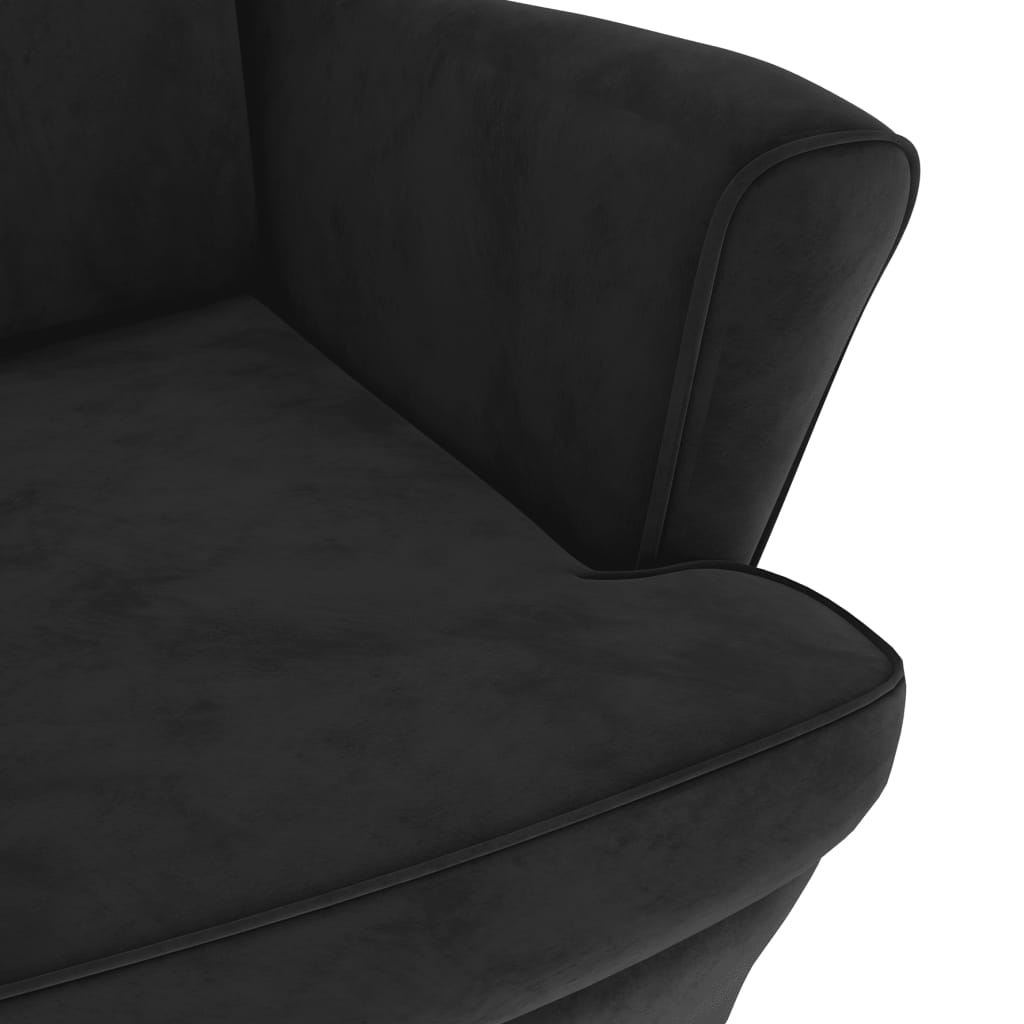 vidaXL Armchair Black Velvet-4