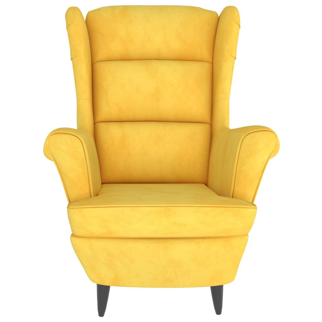 vidaXL Armchair Mustard Yellow Velvet-1