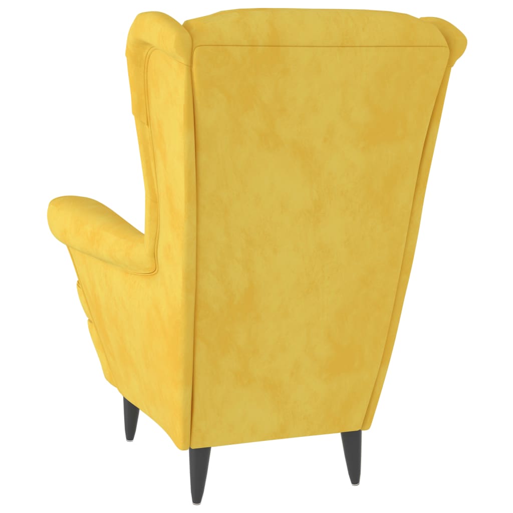 vidaXL Armchair Mustard Yellow Velvet-3