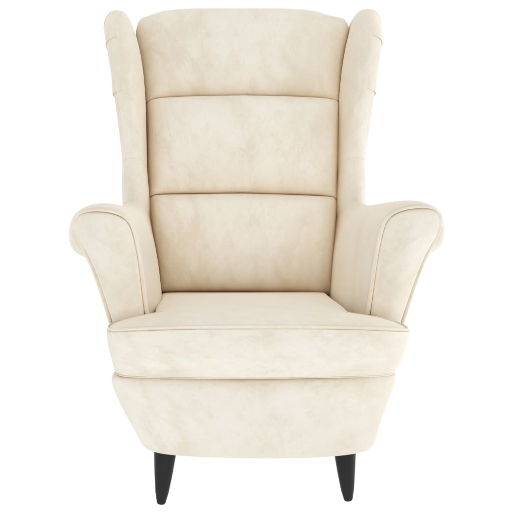 vidaXL Armchair Cream White Velvet-1