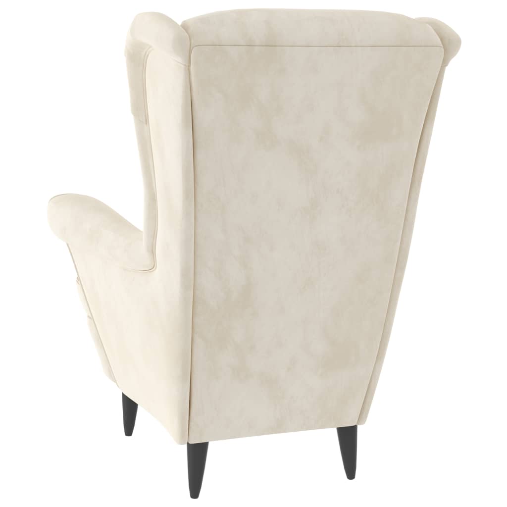 vidaXL Armchair Cream White Velvet-3