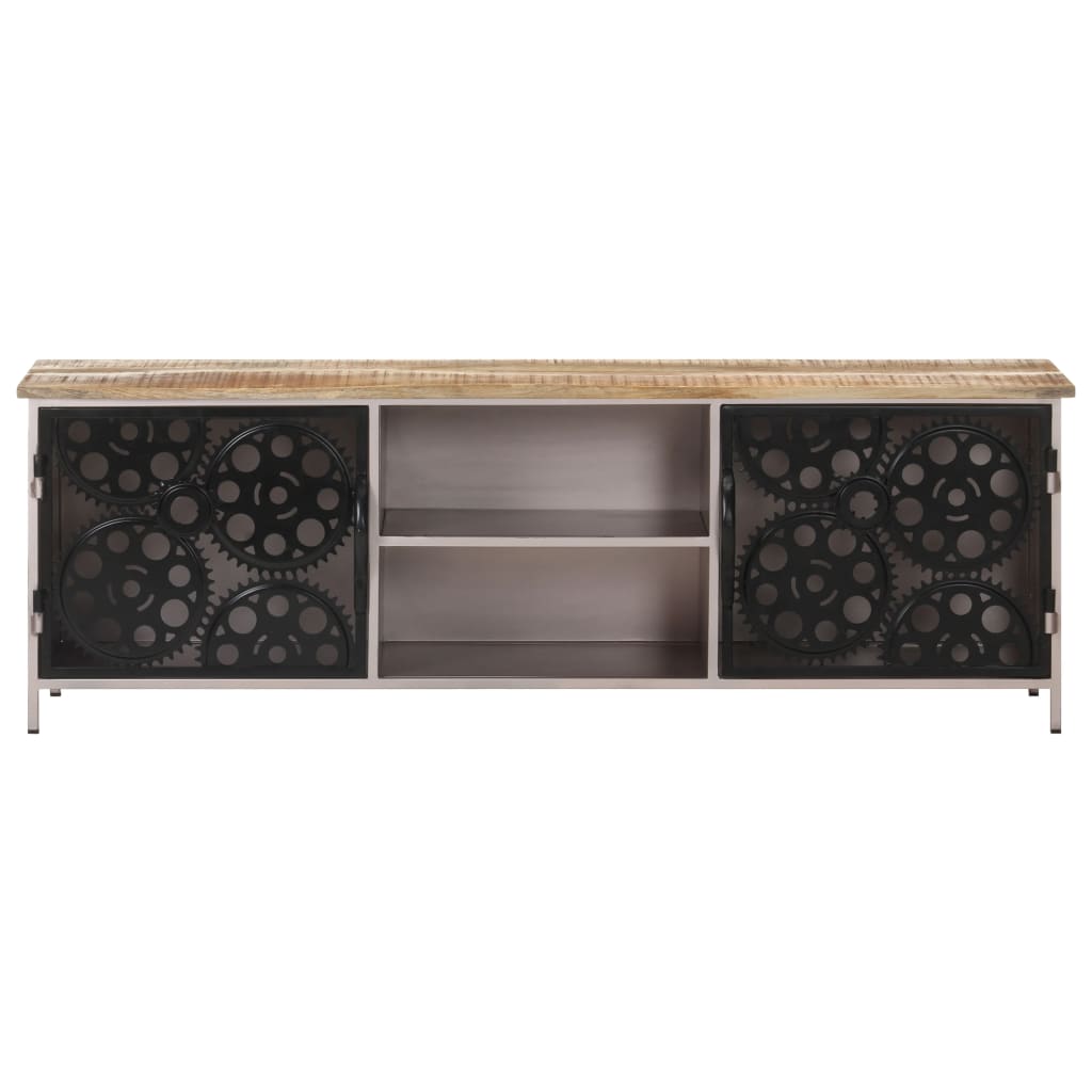 vidaXL TV Stand 47.2"x11.8"x15.7" Rough Mango Wood-3