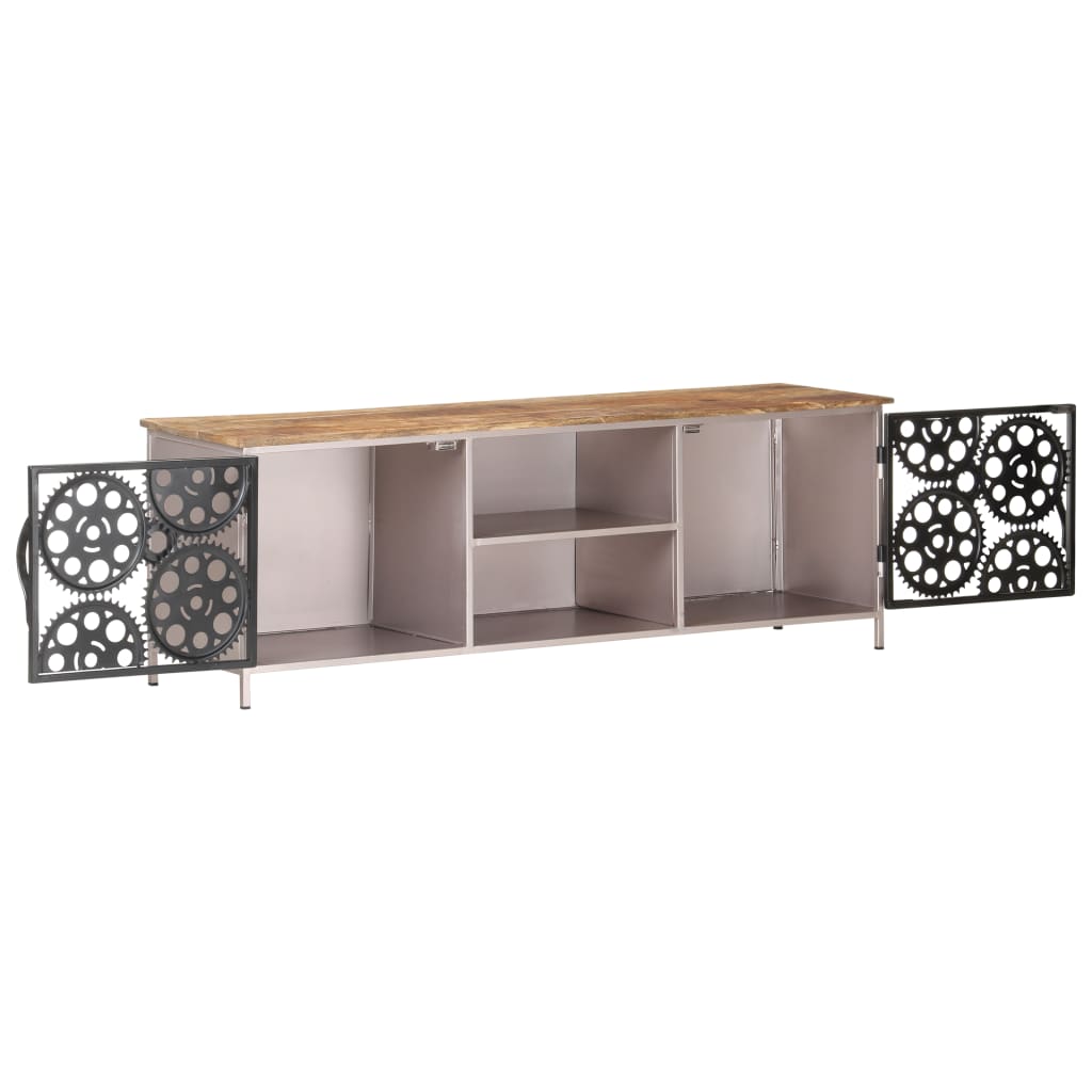 vidaXL TV Stand 47.2"x11.8"x15.7" Rough Mango Wood-4