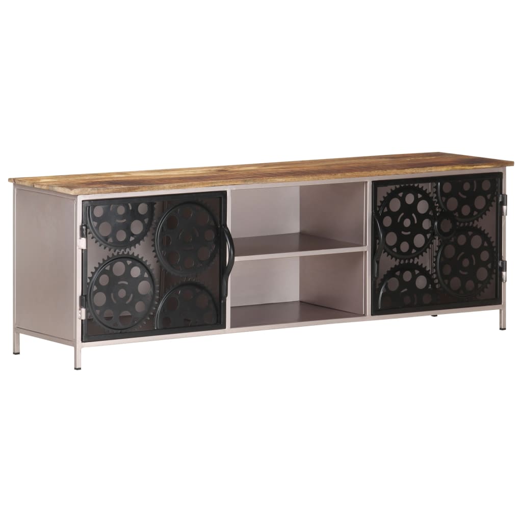 vidaXL TV Stand 47.2"x11.8"x15.7" Rough Mango Wood-7