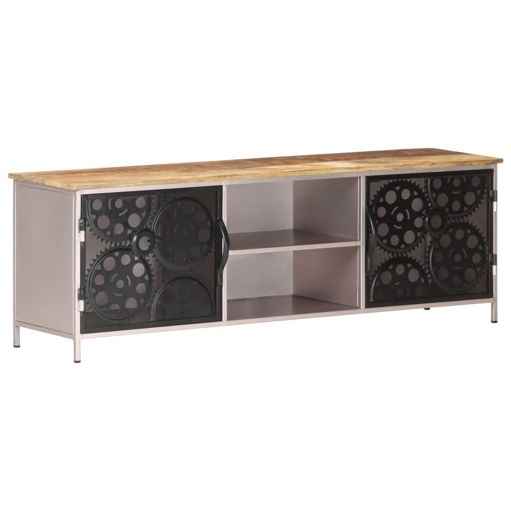 vidaXL TV Stand 47.2"x11.8"x15.7" Rough Mango Wood-8