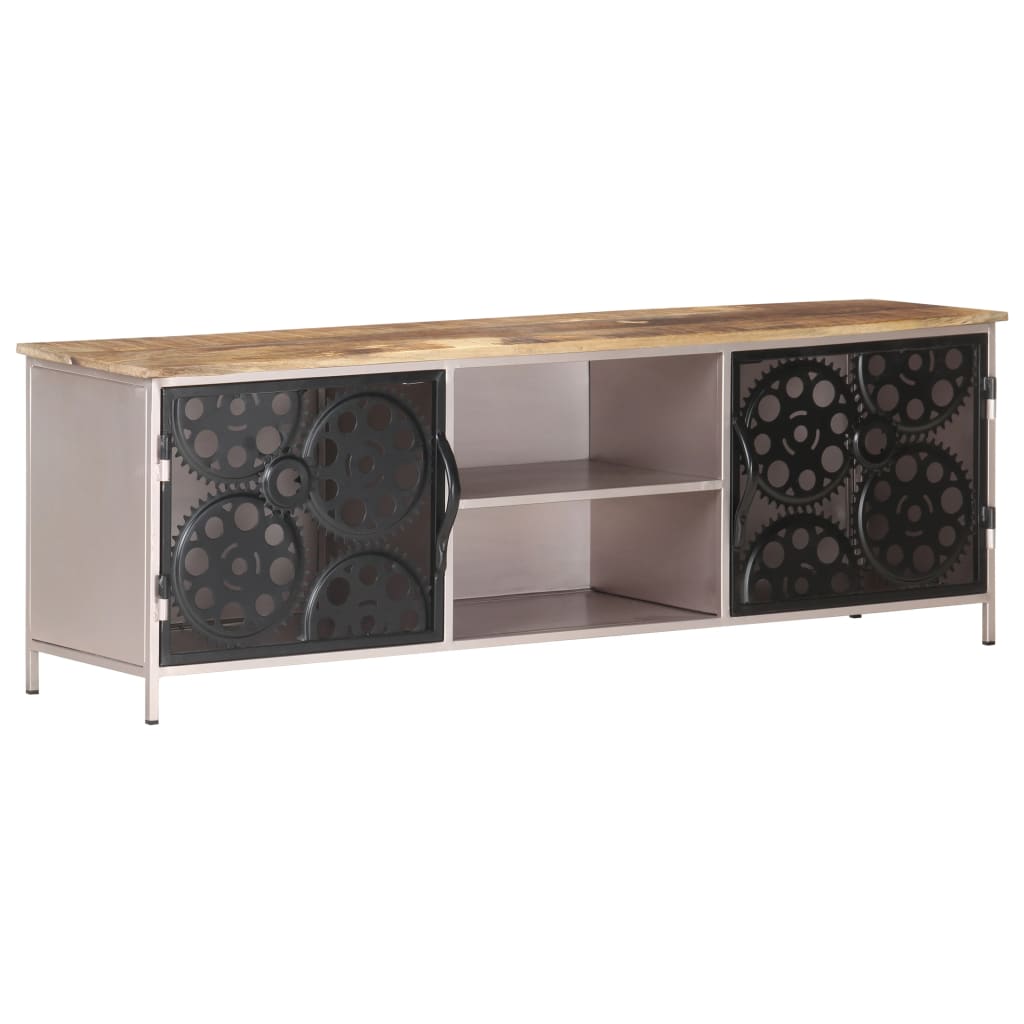 vidaXL TV Stand 47.2"x11.8"x15.7" Rough Mango Wood-9