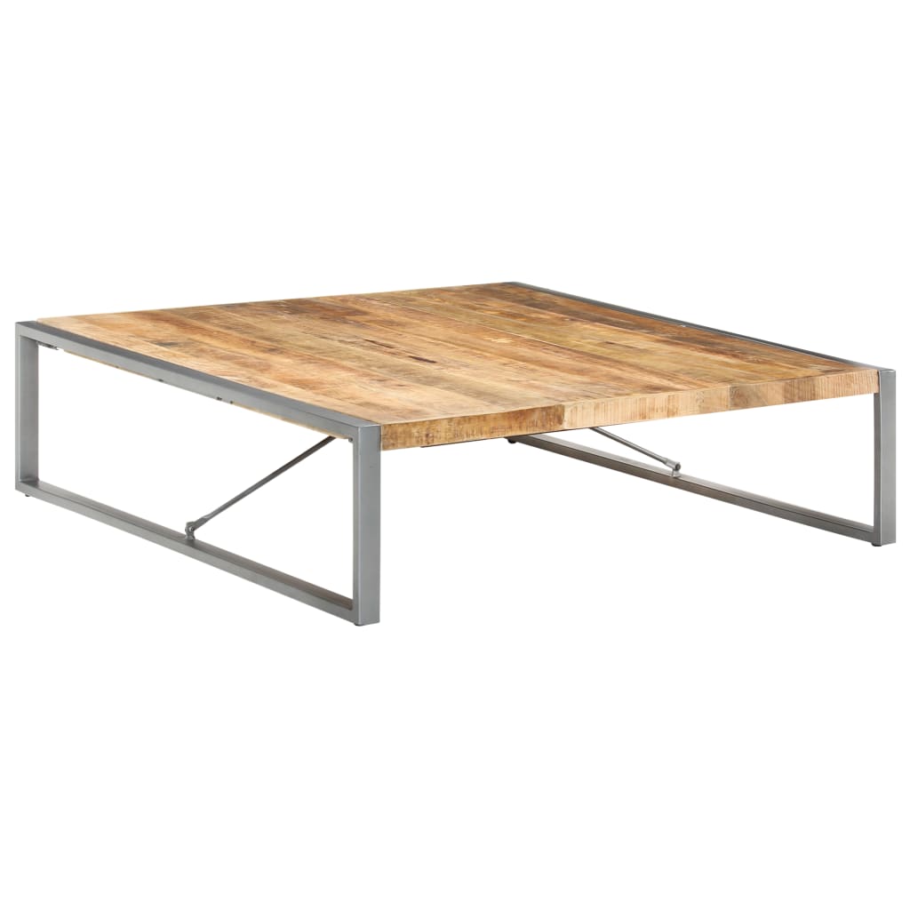 vidaXL Coffee Table 55.1"x55.1"x15.7" Rough Mango Wood-5