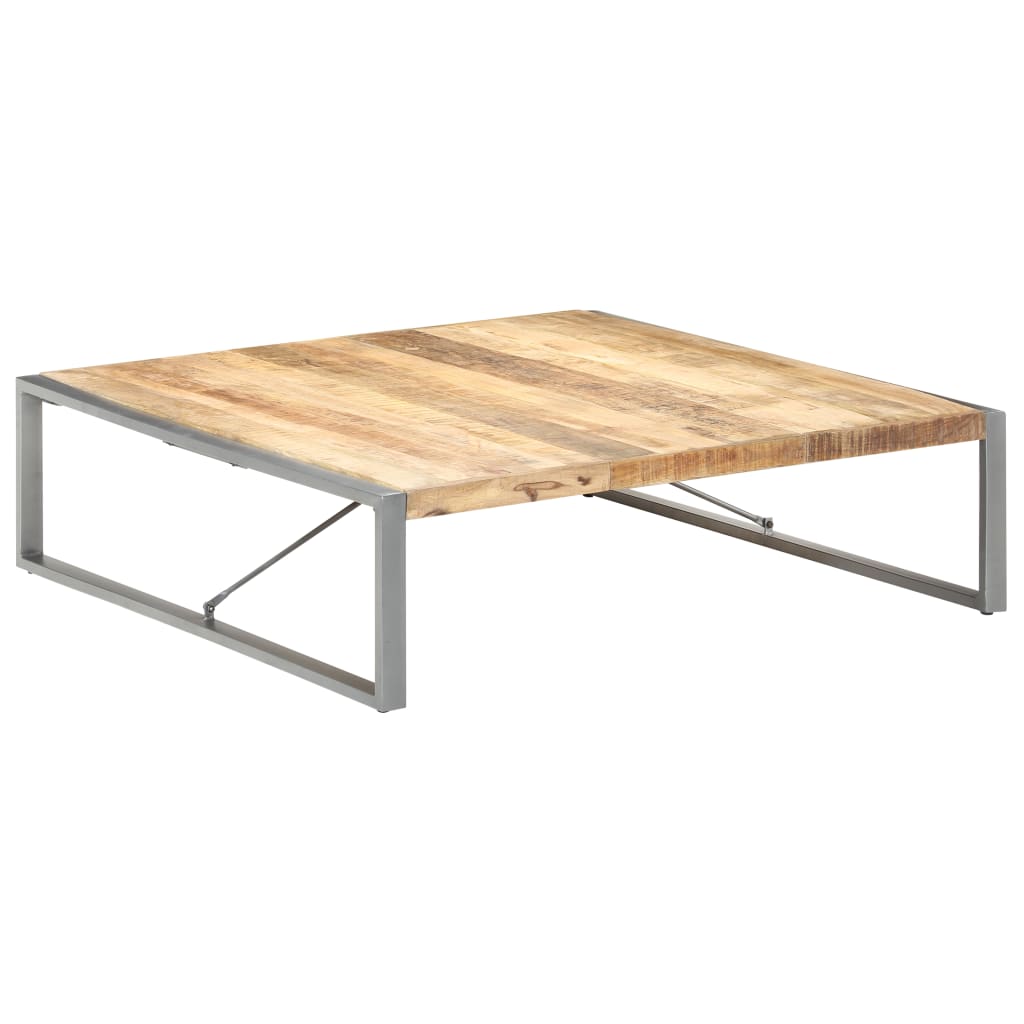 vidaXL Coffee Table 55.1"x55.1"x15.7" Rough Mango Wood-6