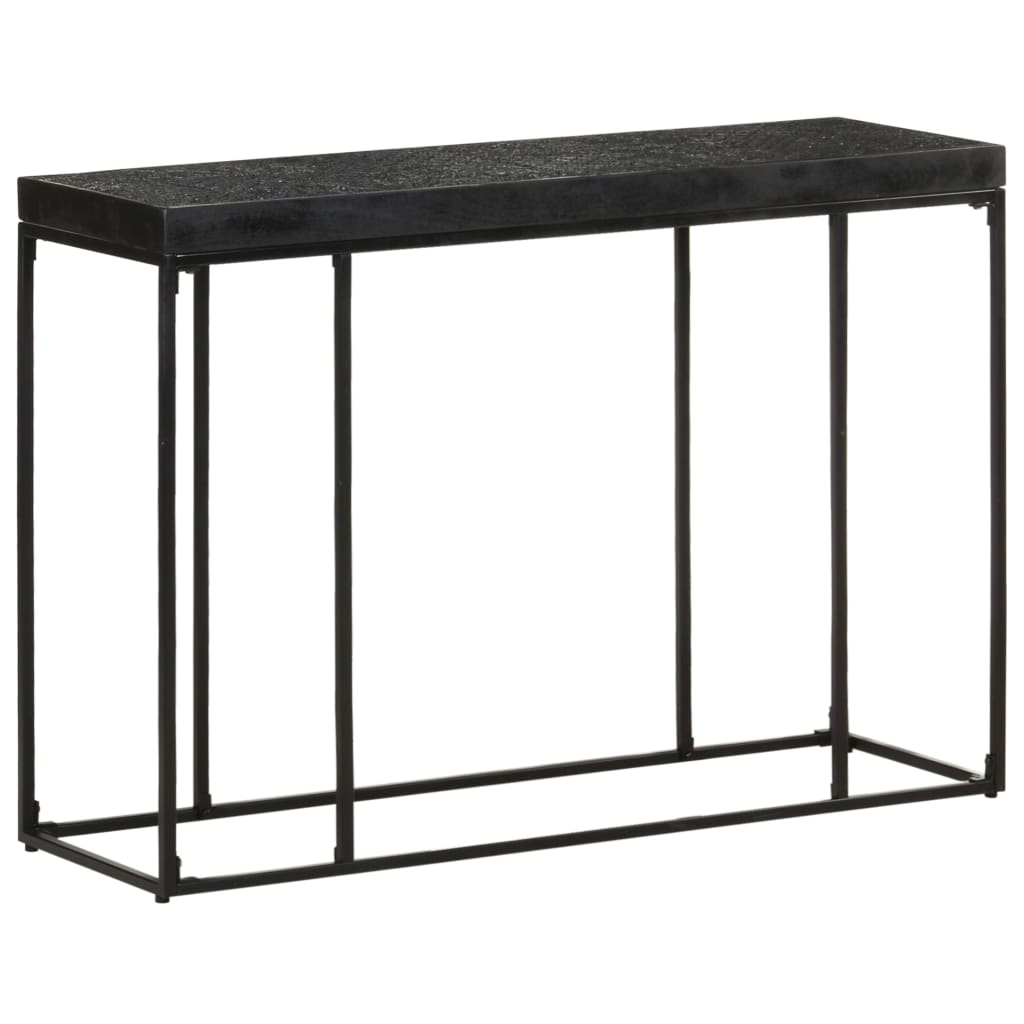 vidaXL Console Table Black 43.3"x13.8"x29.9" Solid Acacia and Mango Wood-0