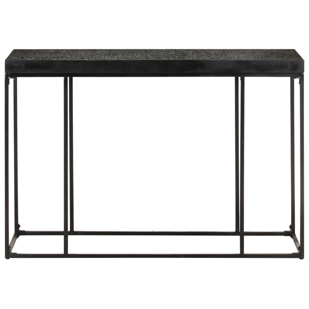 vidaXL Console Table Black 43.3"x13.8"x29.9" Solid Acacia and Mango Wood-1