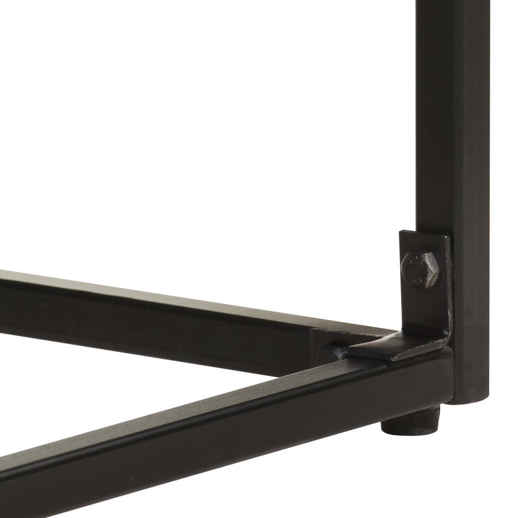 vidaXL Console Table Black 43.3"x13.8"x29.9" Solid Acacia and Mango Wood-4