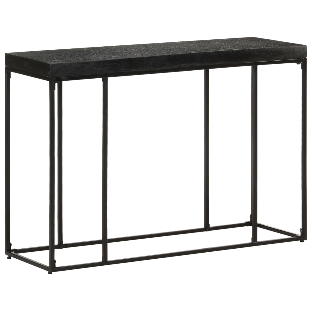 vidaXL Console Table Black 43.3"x13.8"x29.9" Solid Acacia and Mango Wood-9