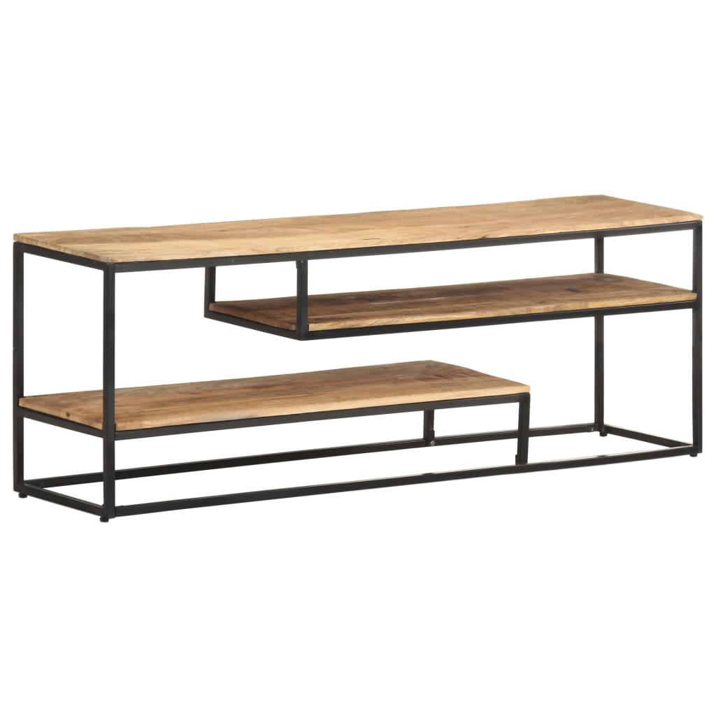 vidaXL TV Stand 51.2"x11.8"x17.7" Rough Mango Wood-7