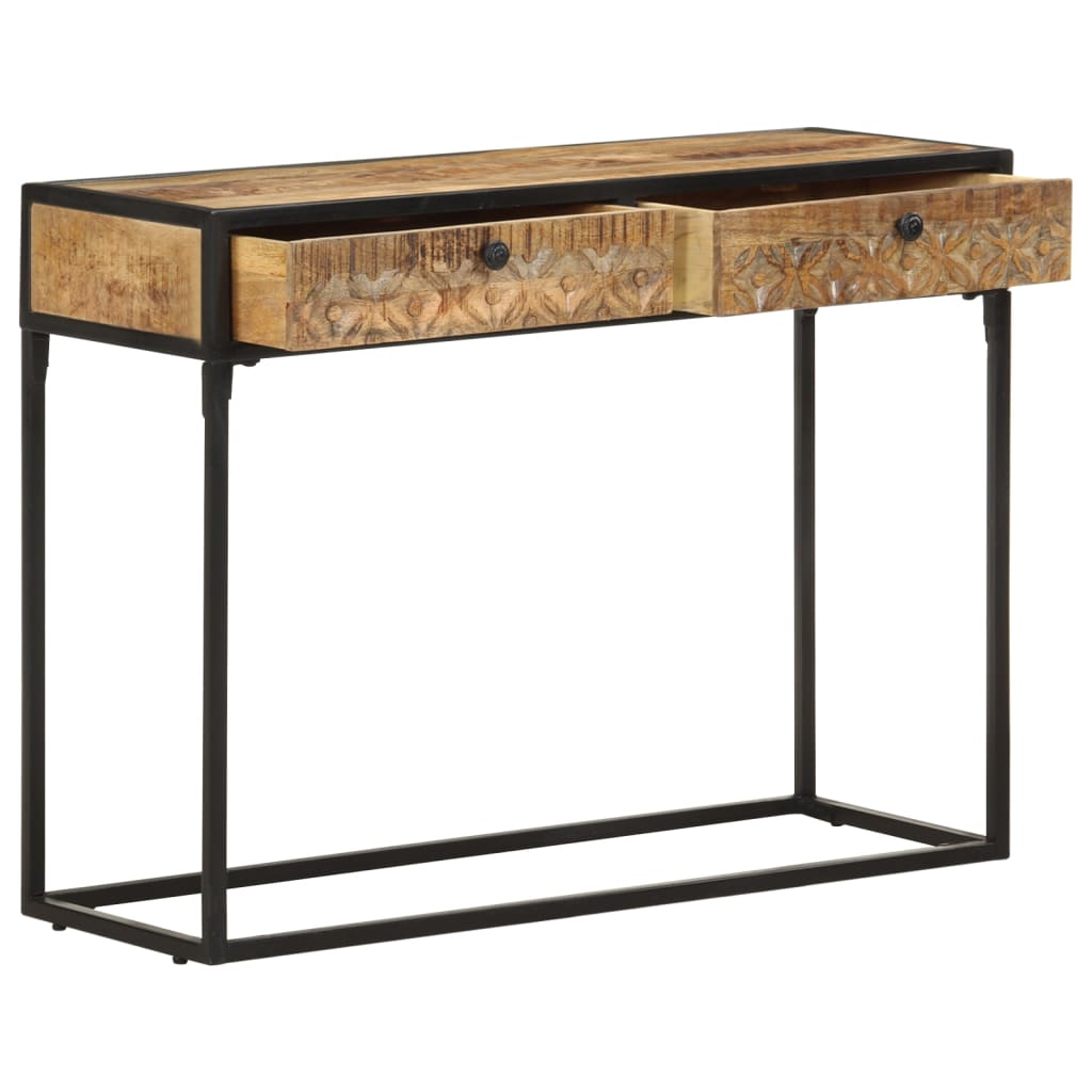 vidaXL Console Table 39.4"x13.8"x29.5" Solid Mango Wood-3