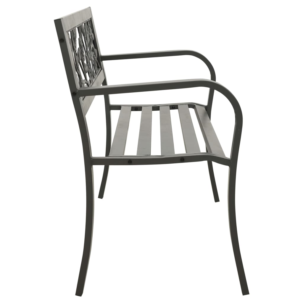 vidaXL Patio Bench 49.2" Steel Gray-1