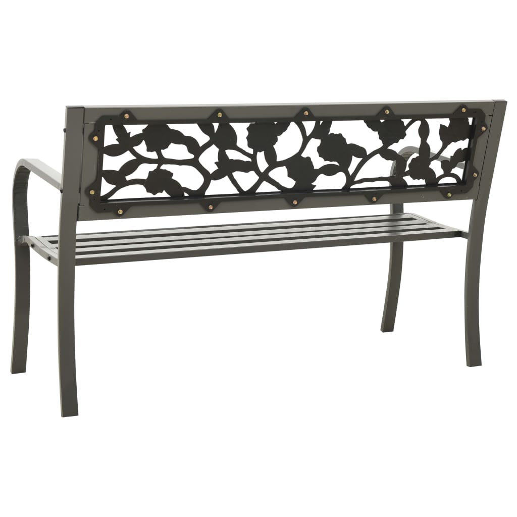 vidaXL Patio Bench 49.2" Steel Gray-2