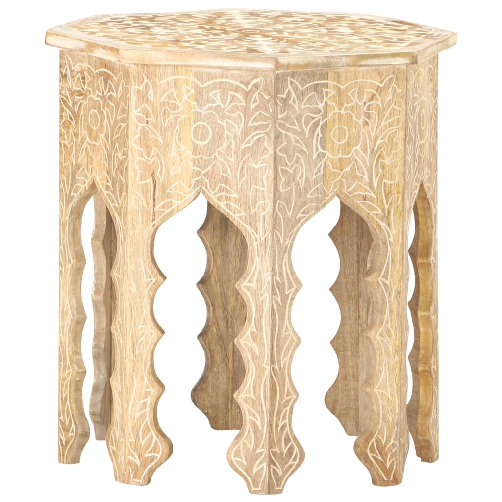 vidaXL Side Table Ø18.9" Solid Mango Wood-9