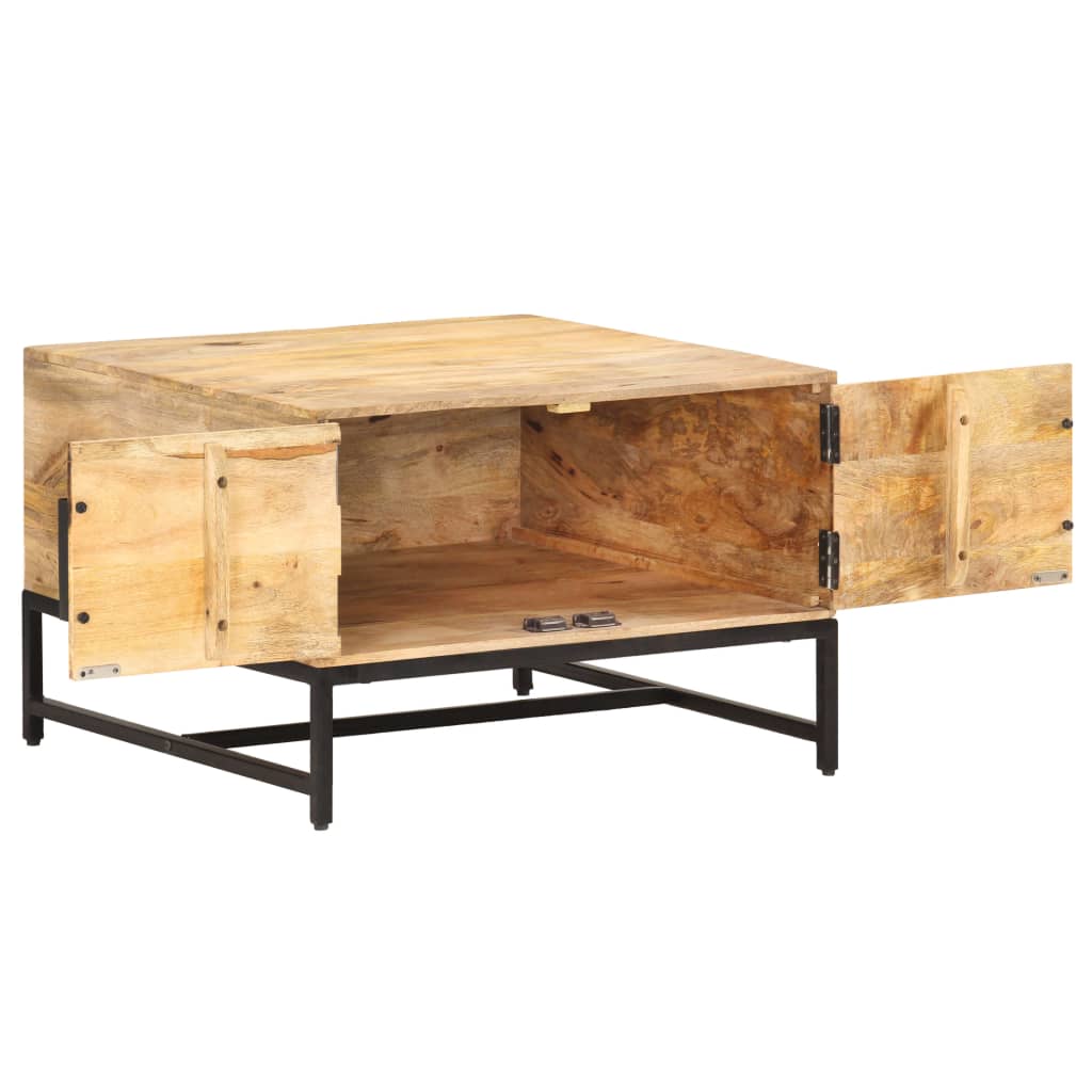 vidaXL Coffee Table 26.4"x26.4"x17.7" Solid Mango Wood-2