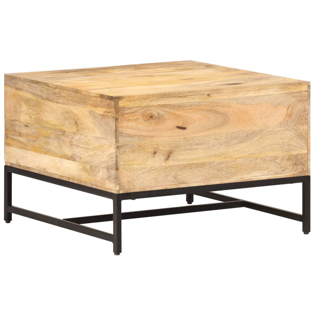 vidaXL Coffee Table 26.4"x26.4"x17.7" Solid Mango Wood-3