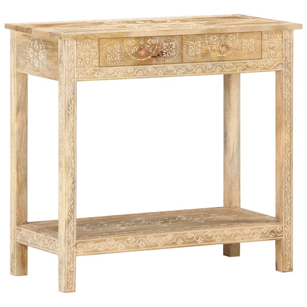 vidaXL Console Table 31.5"x13.8"x29.1" Solid Mango Wood-10