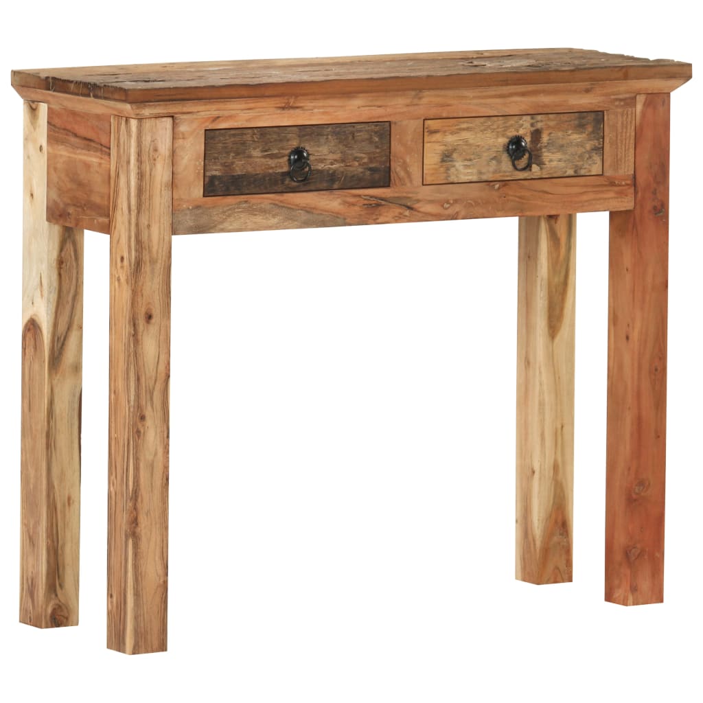 vidaXL Console Table 35.6"x11.8"x29.5" Solid Acacia Wood and Reclaimed Wood-1