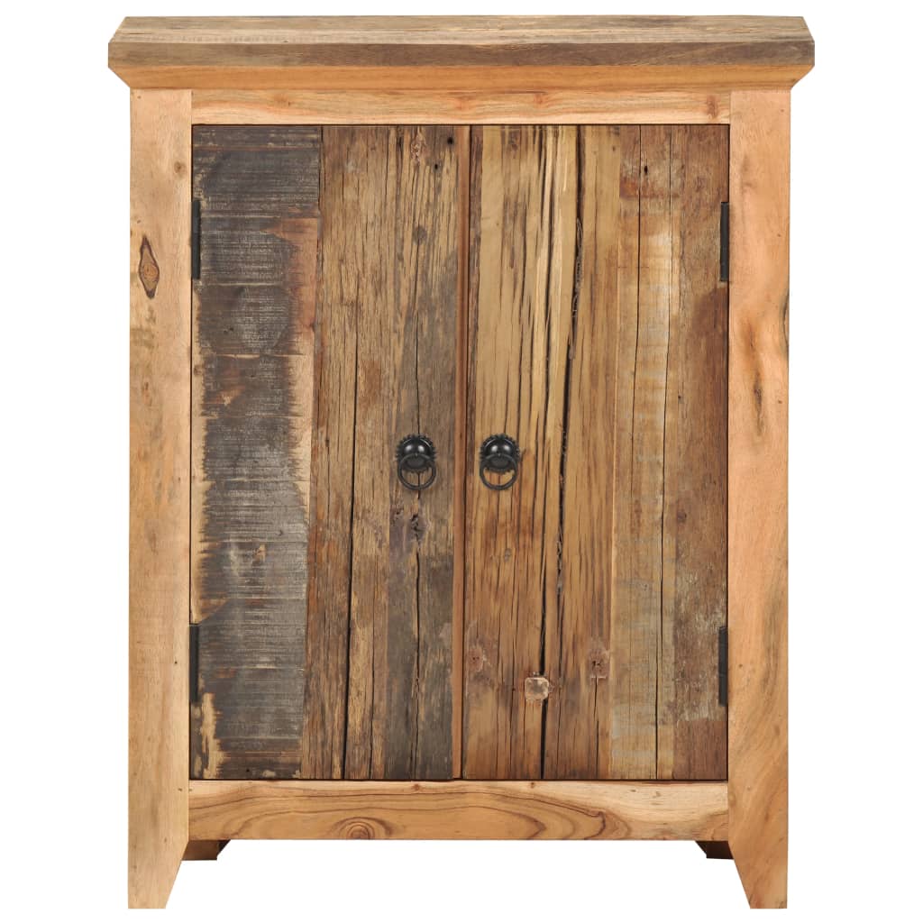 vidaXL Sideboard 23.6"x13"x29.5" Solid Acacia Wood and Reclaimed Wood-4