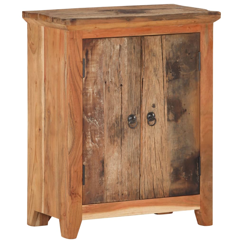 vidaXL Sideboard 23.6"x13"x29.5" Solid Acacia Wood and Reclaimed Wood-9