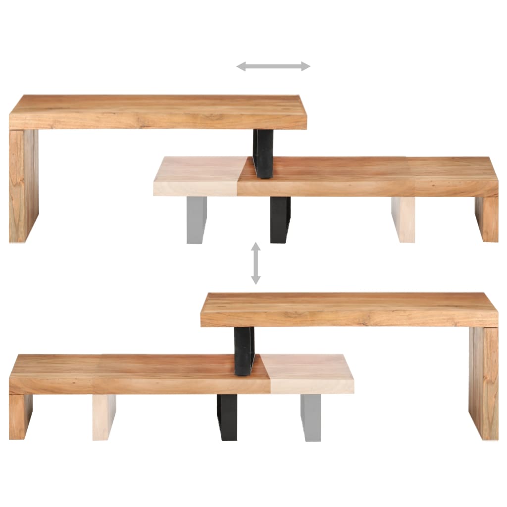 vidaXL 2 Piece Coffee Table Set Solid Acacia Wood-6