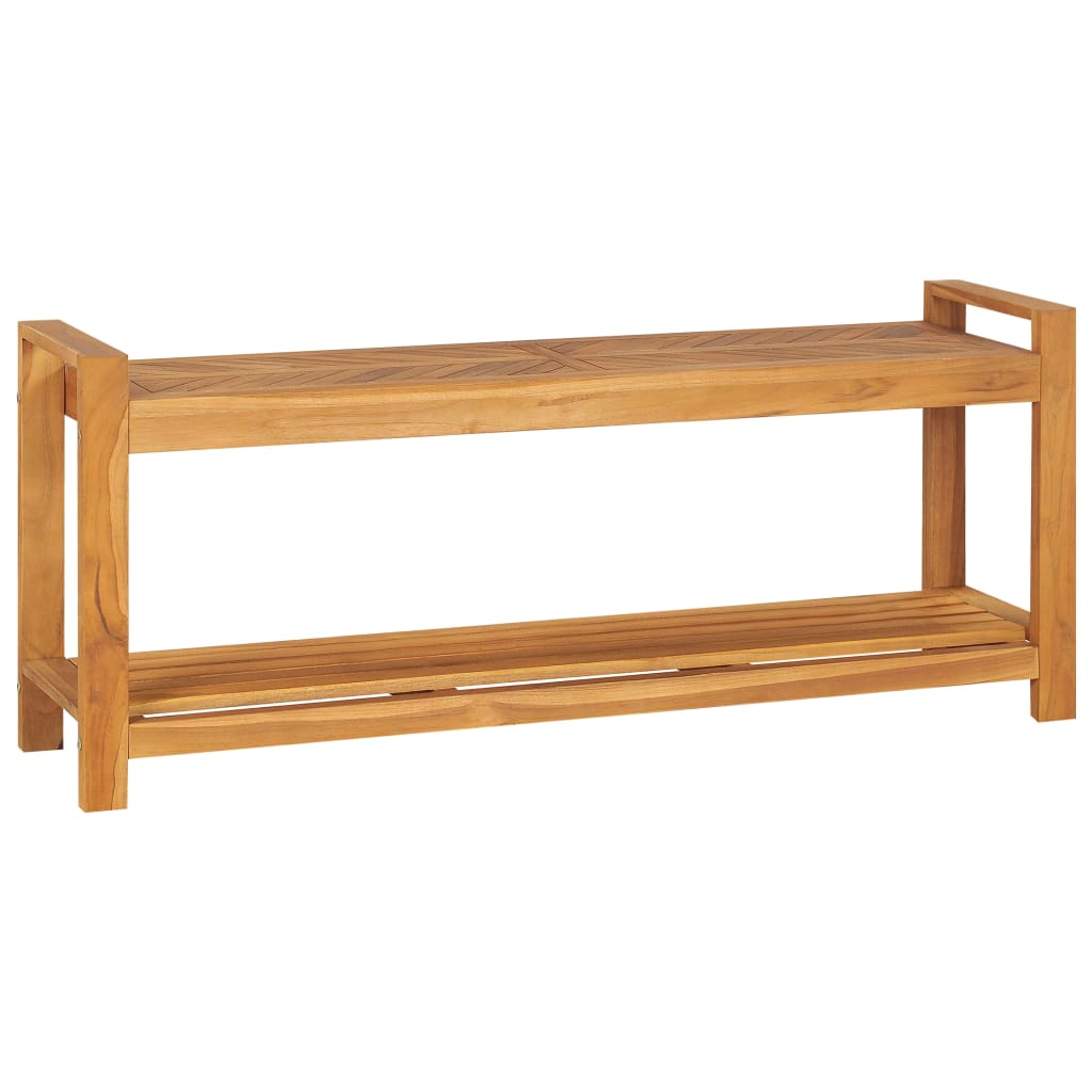 vidaXL Bench Entryway Bench Storage Organizer for Living Room Solid Wood Teak-2