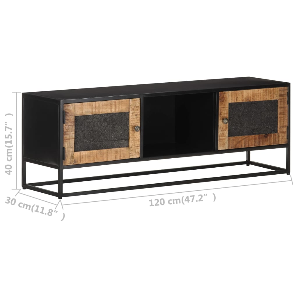 vidaXL TV Stand TV Unit Sideboard TV Console Media Cabinet Rough Mango Wood-5