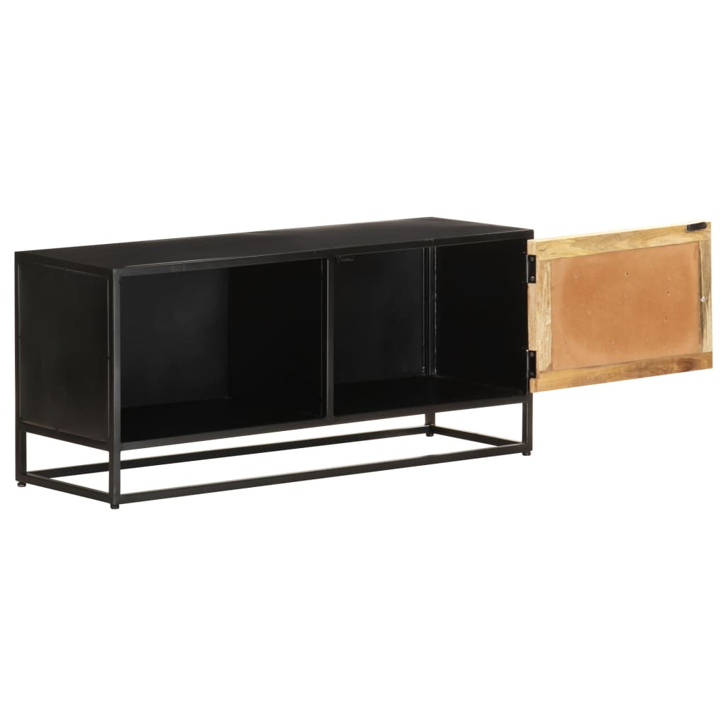 vidaXL TV Stand 35.4"x11.8"x15.7" Rough Mango Wood-14