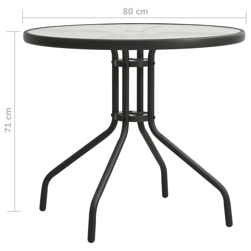 vidaXL Bistro Table Anthracite Ø31.5"x28" Steel-5