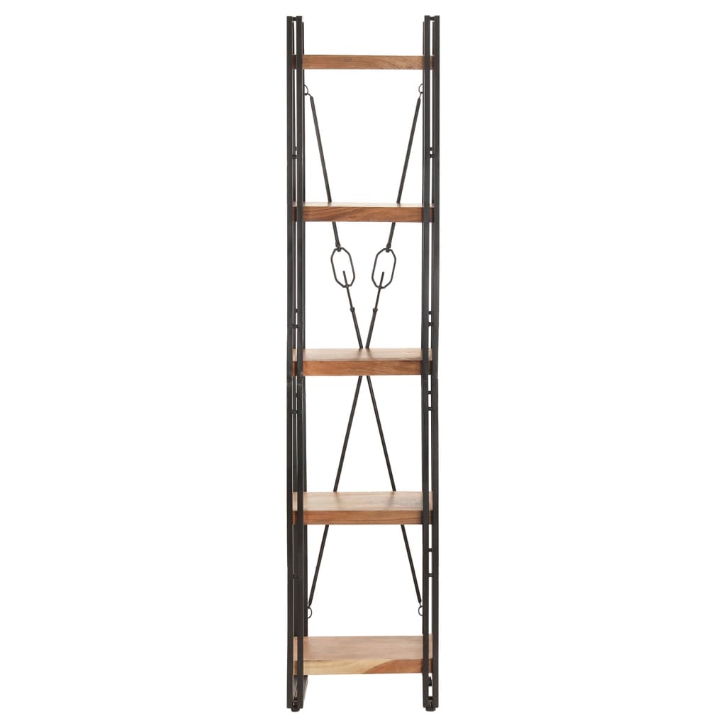 vidaXL 5-Tier Bookcase 15.7"x11.8"x70.9" Solid Acacia Wood-1