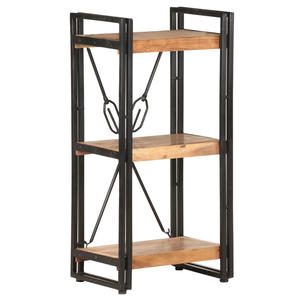 vidaXL 3-Tier Bookcase 15.7"x11.8"x31.5" Solid Acacia Wood-4