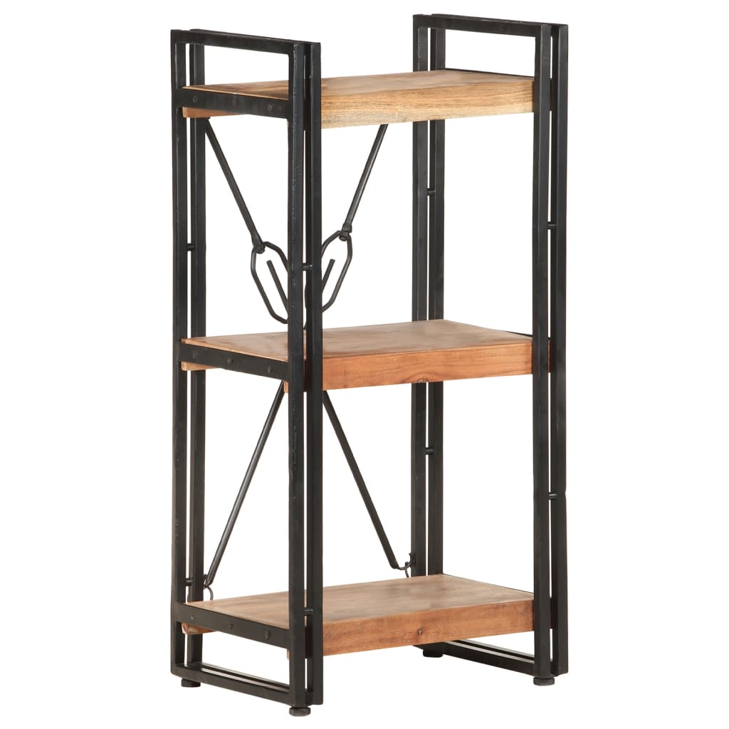 vidaXL 3-Tier Bookcase 15.7"x11.8"x31.5" Solid Acacia Wood-5