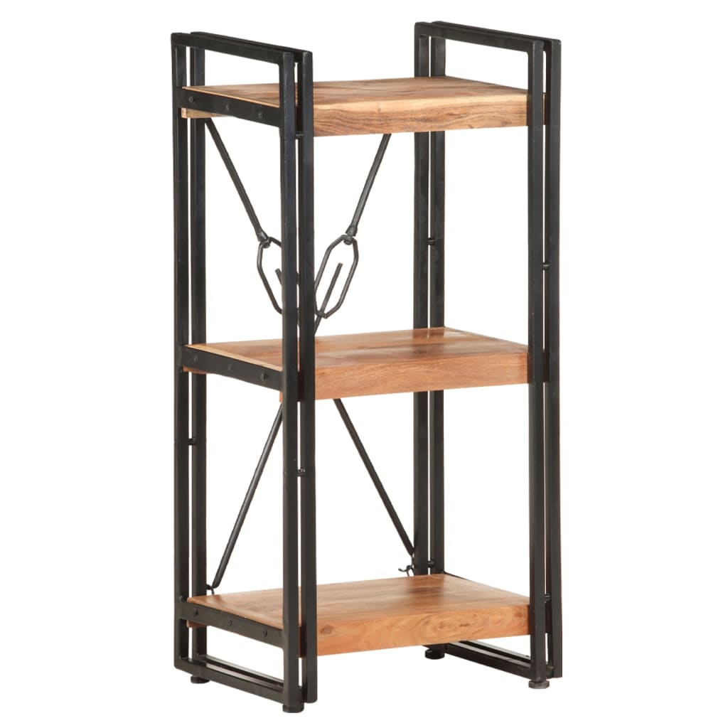 vidaXL 3-Tier Bookcase 15.7"x11.8"x31.5" Solid Acacia Wood-6