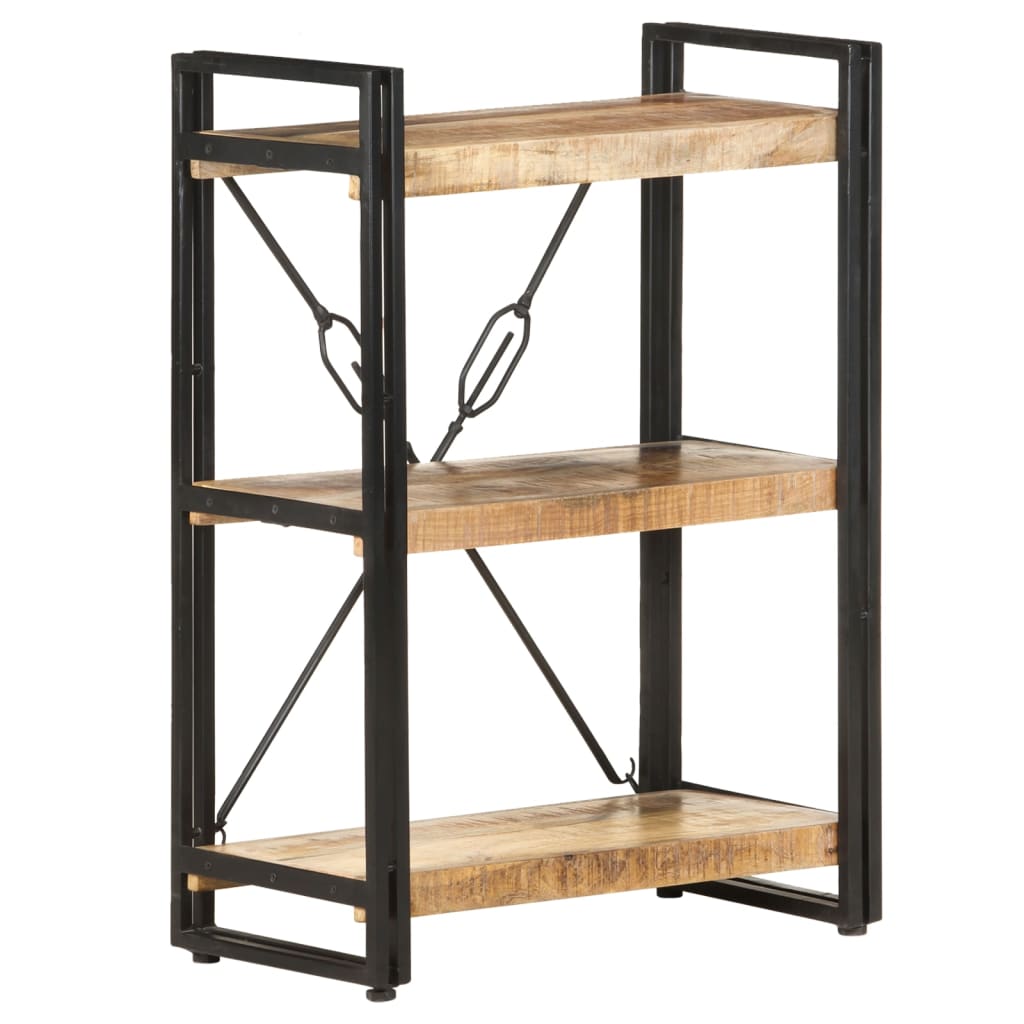 vidaXL 3-Tier Bookcase 23.6"x11.8"x31.5" Solid Mango Wood-4