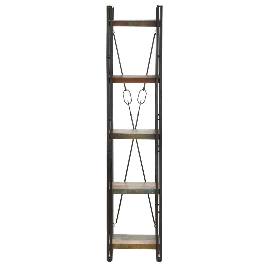 vidaXL 5-Tier Bookcase 15.7"x11.8"x70.9" Solid Reclaimed Wood-0